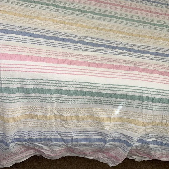 VTG 1960-1980 Seersucker thick Cotton KINGbed Cover 120X90 coverlets large